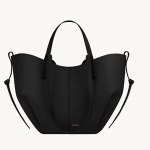 Polène Black Leather Shoulder Bag